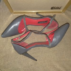 Charles Jourdan grey heels